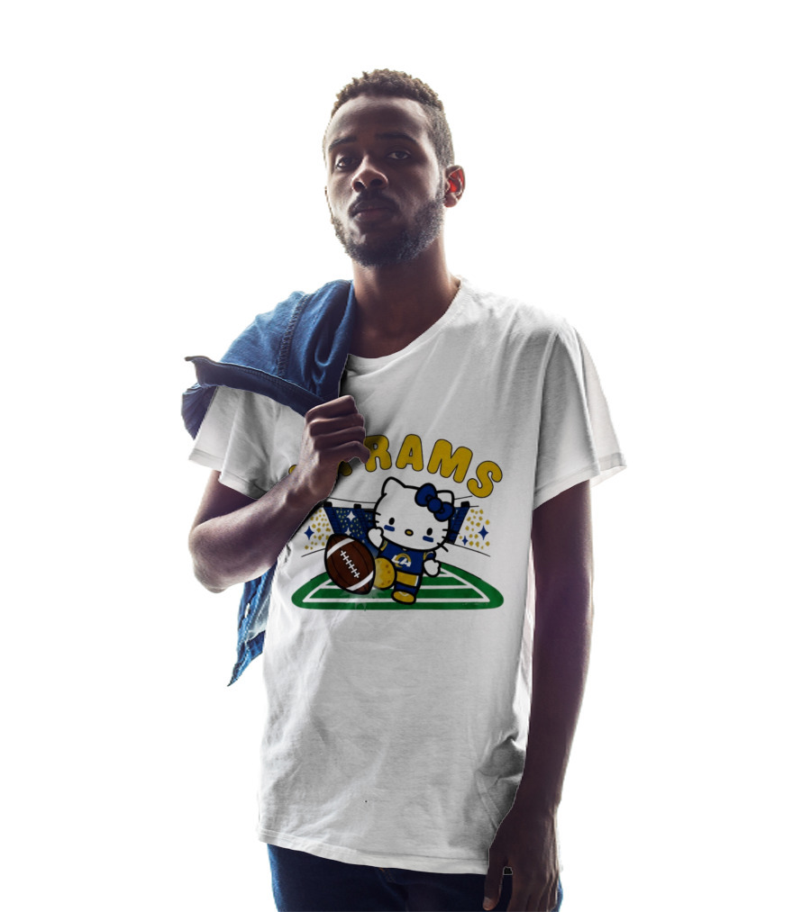LA Rams Hello Kitty Football Kicking Stadium Scene T-Shirt