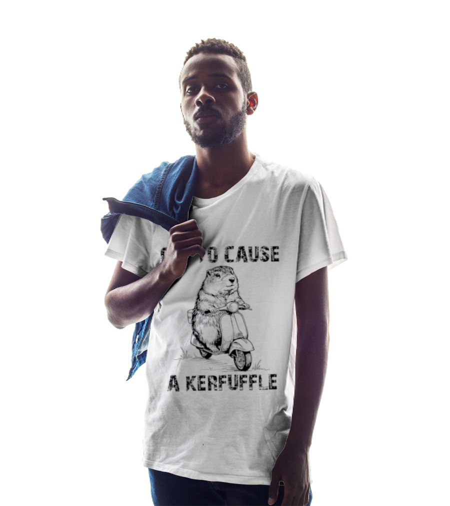 Off To Cause A Kerfuffle Groundhog Scooter Fun T-Shirt