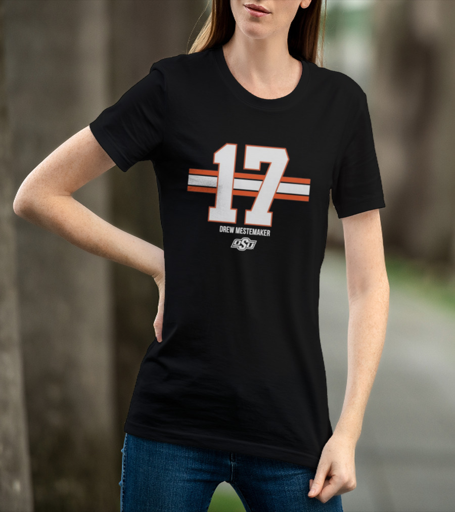 Drew Mestemaker 17 Oklahoma State OSU Football NCAA T-Shirt
