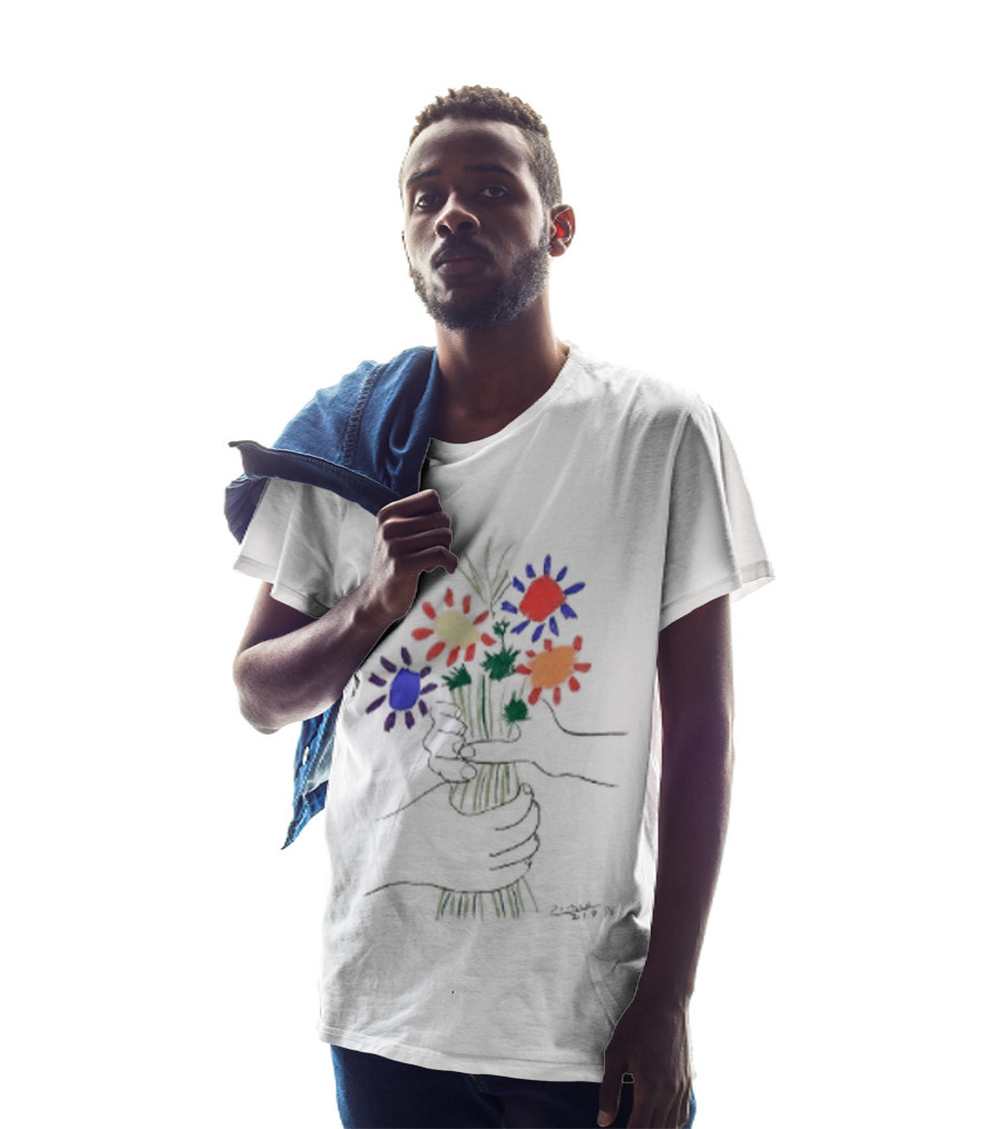 PEACE FOR ALL Uniqlo Tom Mayo Woodman Pablo Picasso Flower T-Shirt