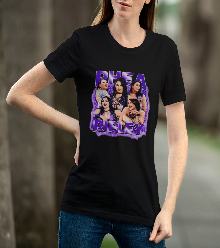 Rhea Ripley Iconic WrestleMania Moments Collage T-Shirt