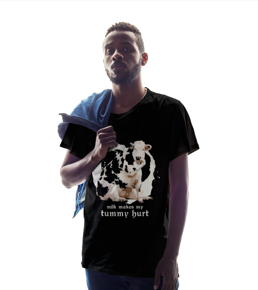 Milk Makes My Tummy Hurt Cow Lactose Intolerant T-Shirt