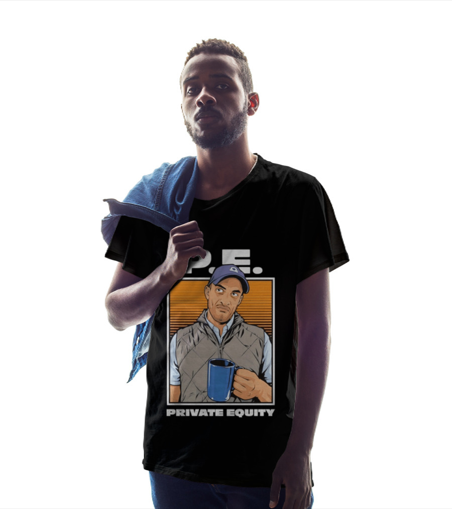 P.E. Guy Holding Coffee In Vest And Cap T-Shirt
