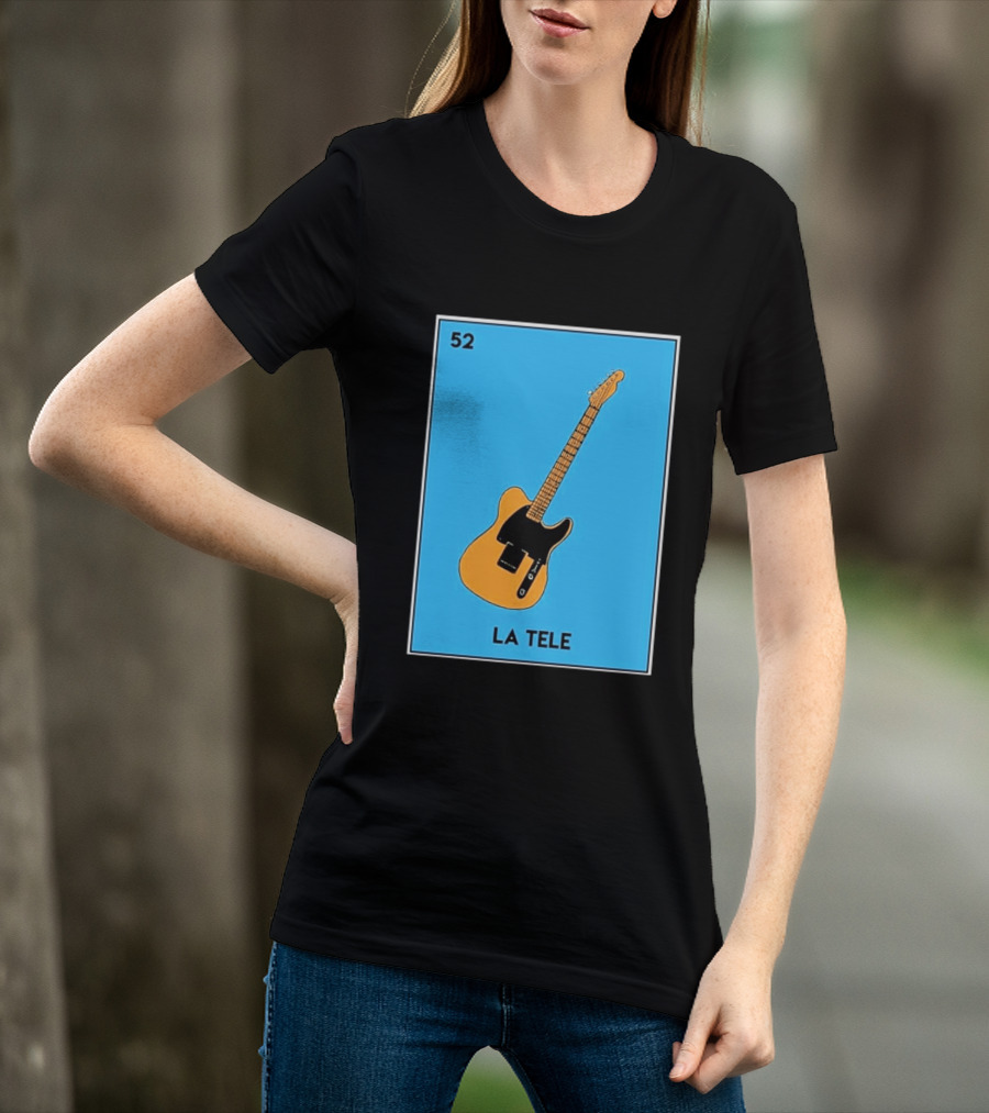Jeff Garlin La Tele 52 Guitar Image With Number On Blue T-Shirt