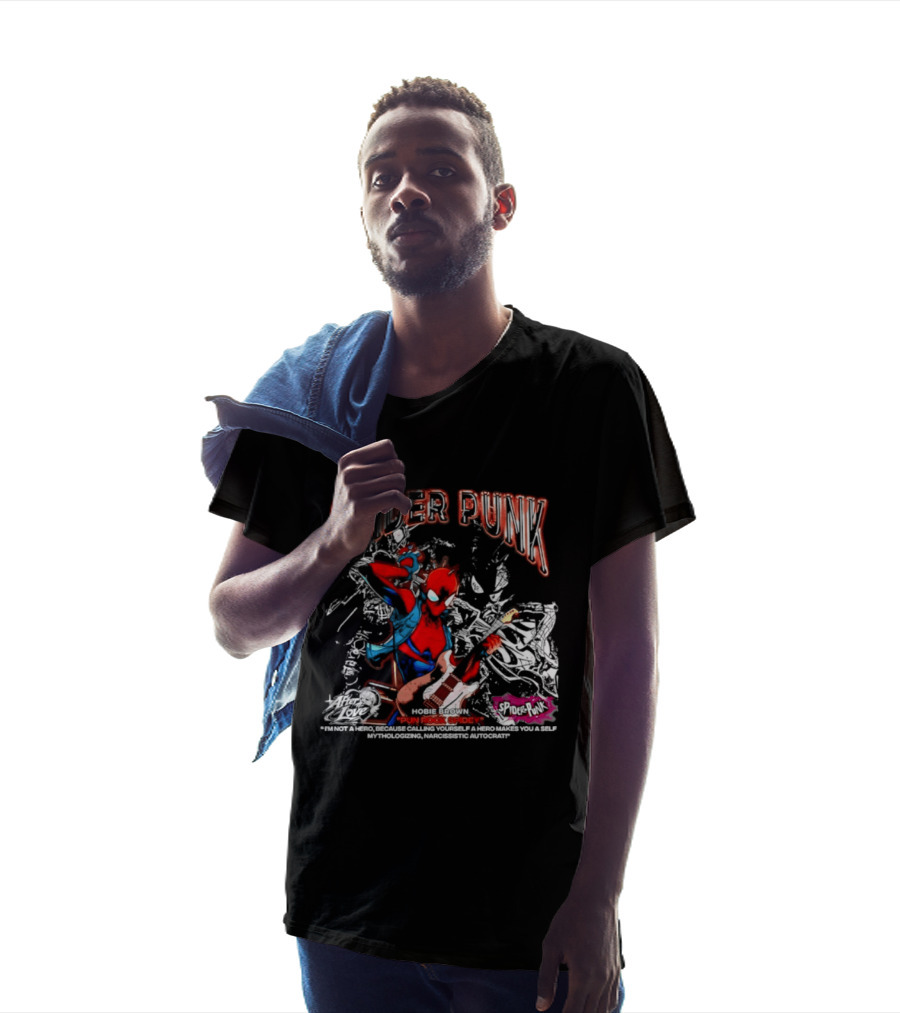 Spider Punk Hobie Brown Punk Rock Spider I Am Not A Hero T-Shirt
