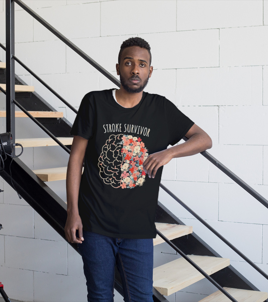 Stroke Survivor Brain With Floral T-Shirt