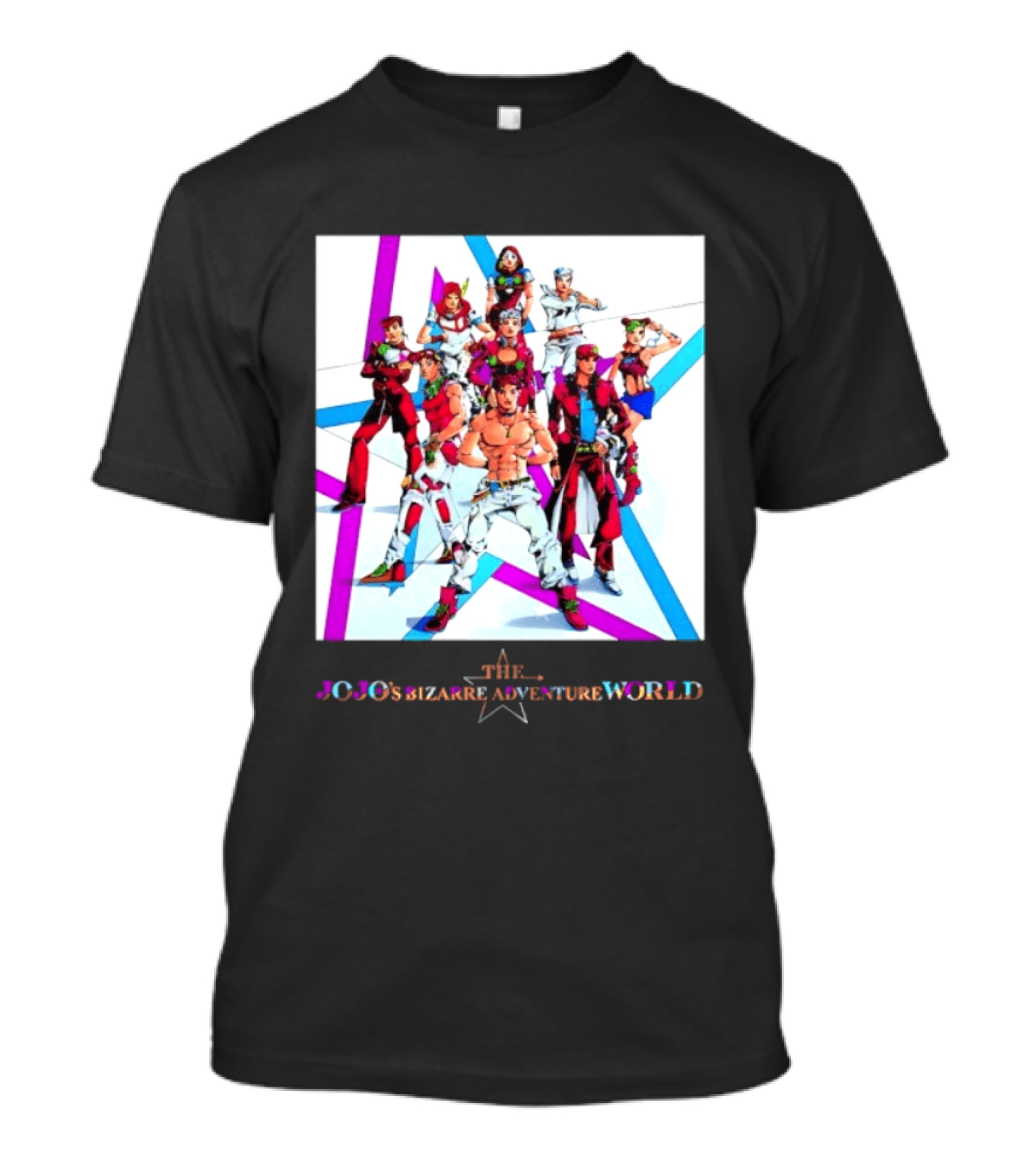 The JoJo's Bizarre Adventure World Anime Characters Ensemble T-Shirt