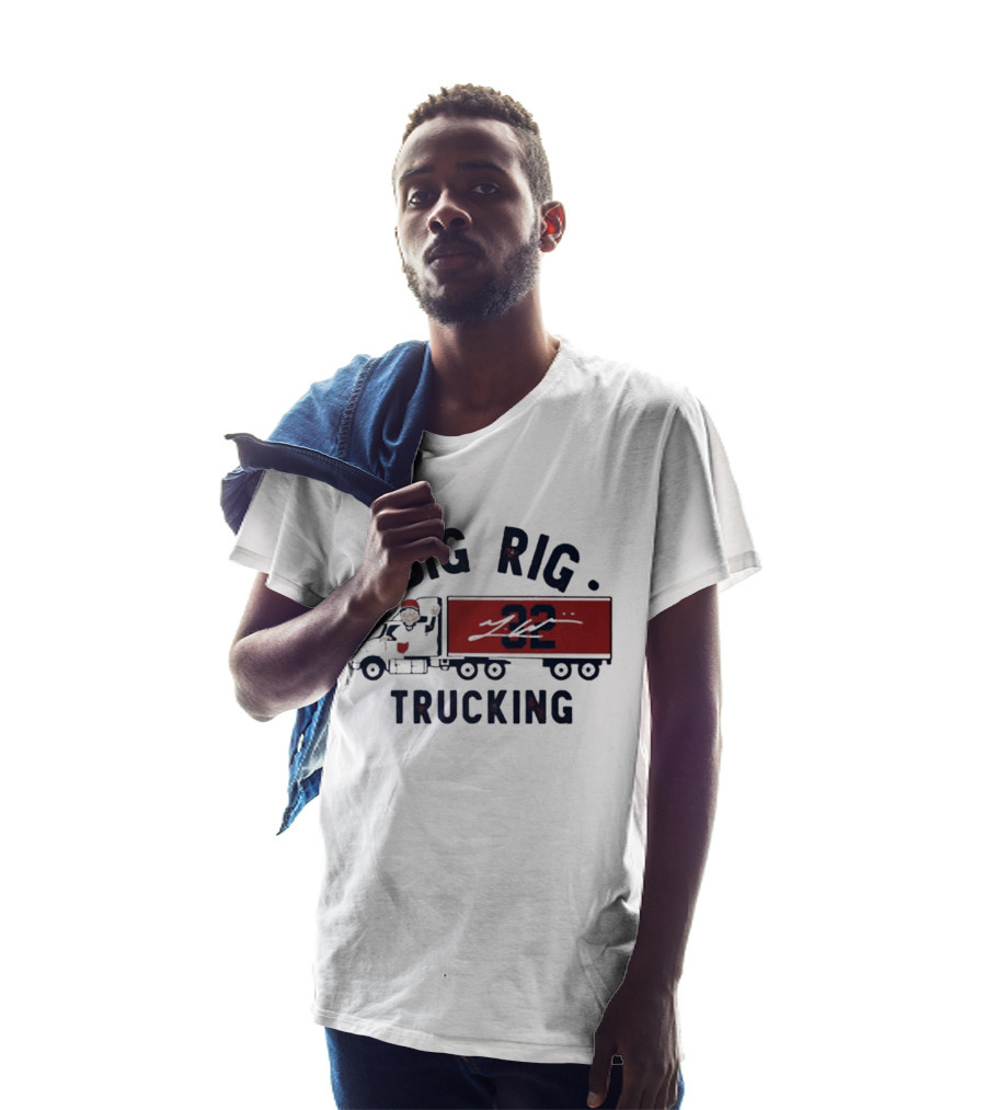 Big Rig Trucking 32 Cartoon Truck Driver With Red Cap T-Shirt