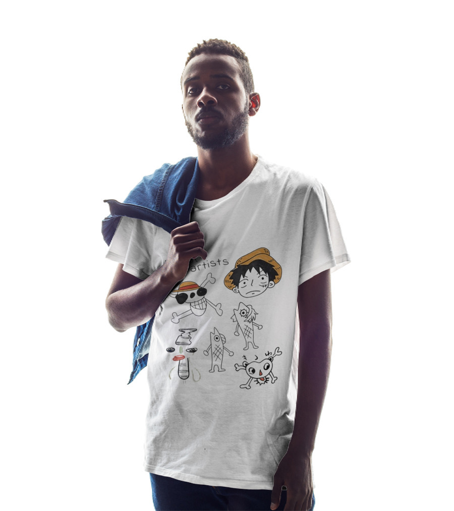 King Of The Artists One Piece Straw Hat Skull Luffy Sketches T-Shirt