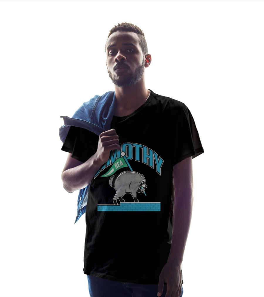 Jimothy SEA Raccoon Holding Flag On Brick Wall T-Shirt
