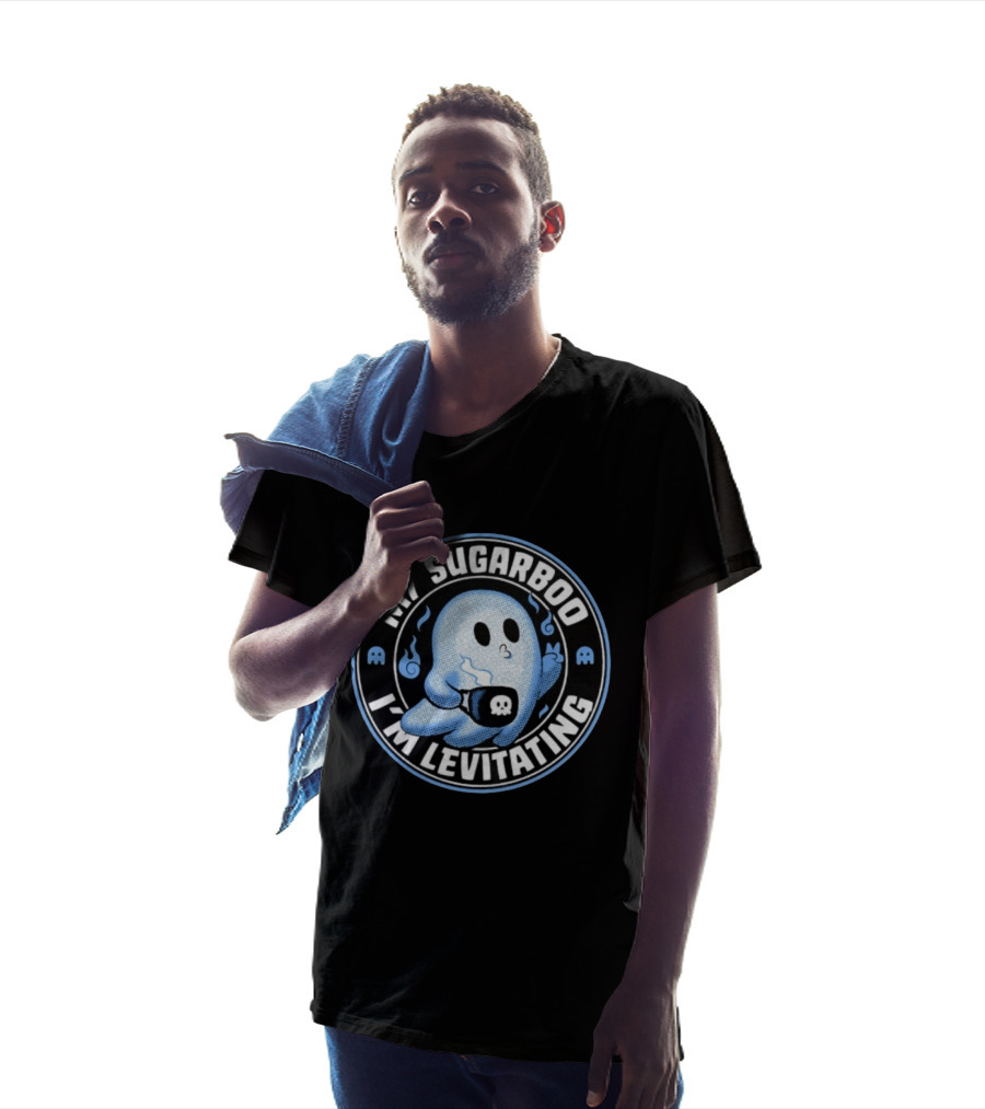 My Sugarboo I'm Levitating Ghost With Coffee Cup And Spooky Look T-Shirt