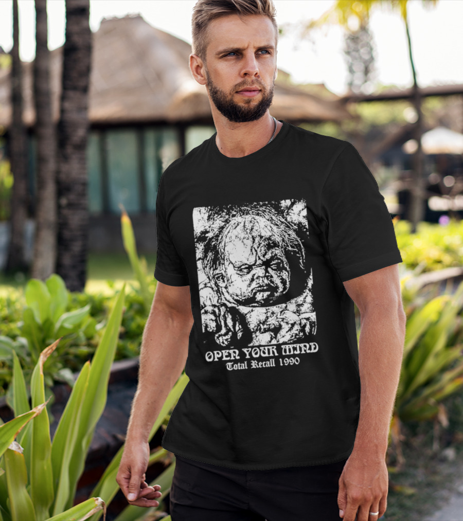 Open Your Mind Total Recall 1990 Arnold Schwarzenegger T-Shirt