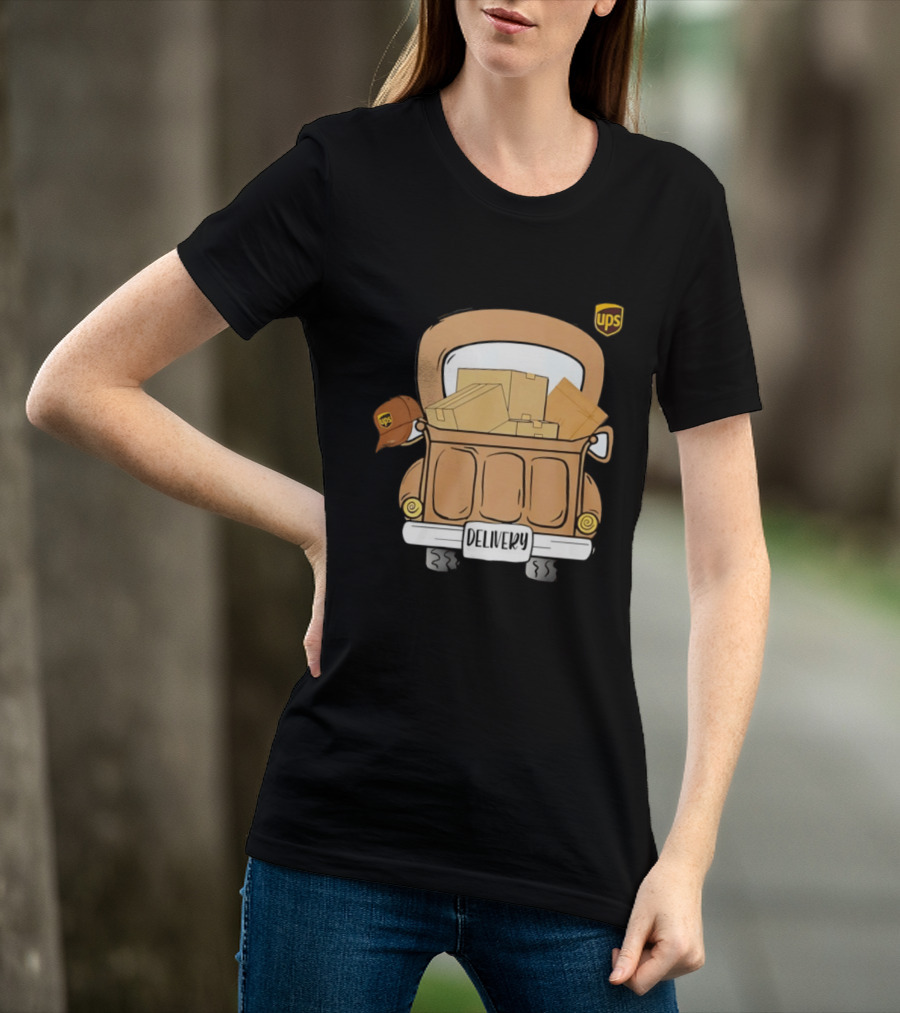 UPS Delivery Truck With Packages And Hat T-Shirt