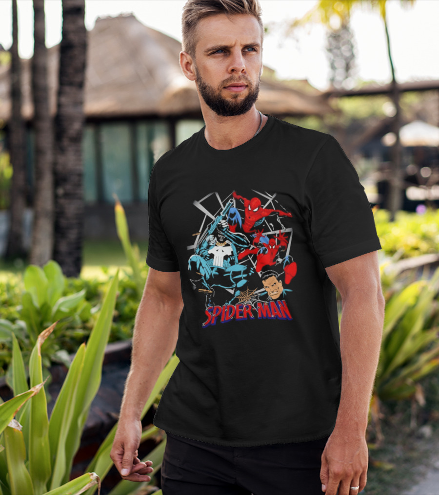 Spider Man Punisher Marvel Comics Crossover Action T-Shirt