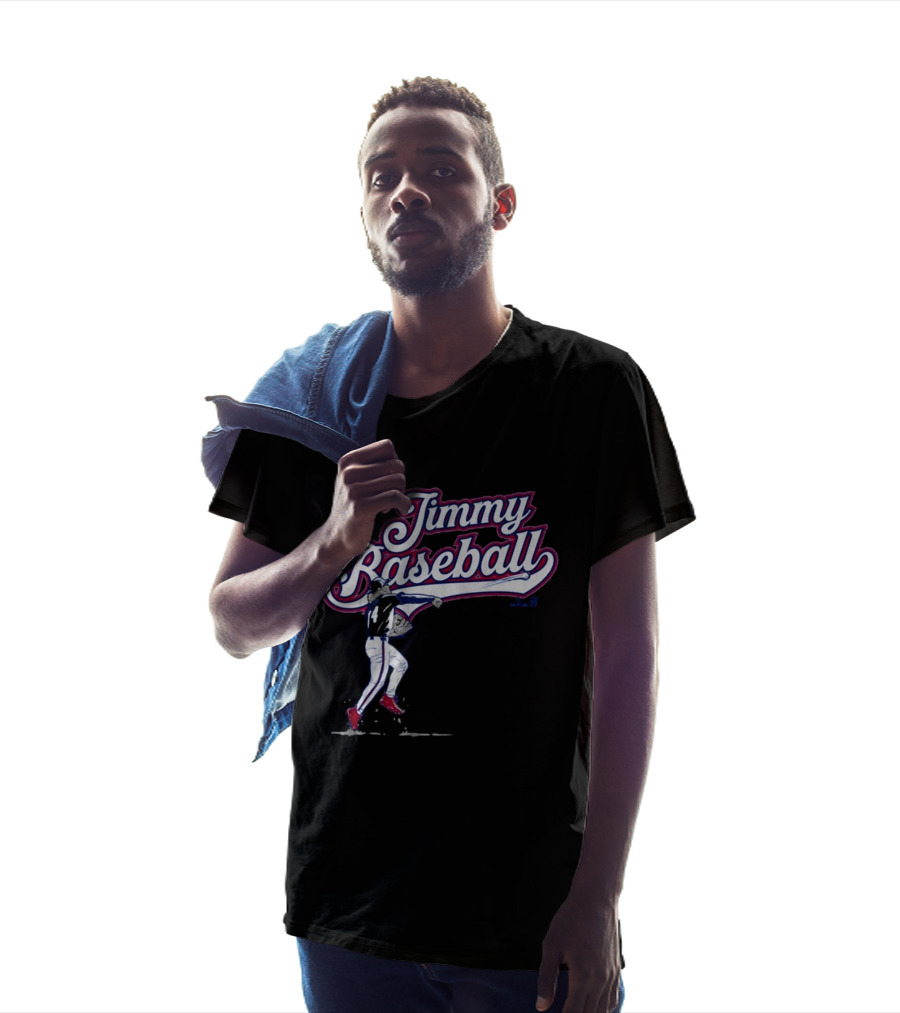 Jimmy Baseball Vintage Style Player Swinging Bat T-Shirt