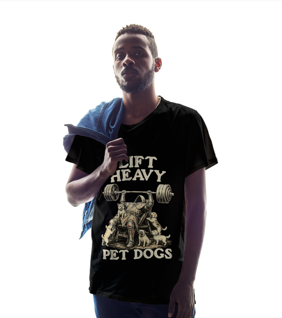 Lift Heavy Pet Dogs Medieval Weightlifting Knight With Puppies T-Shirt