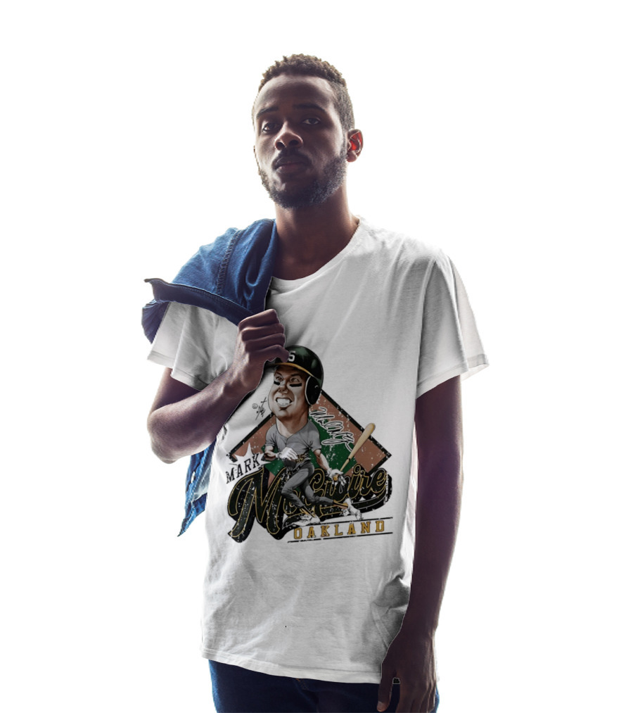 Mark McGwire Oakland Athletics Baseball Caricature Bruce Stark T-Shirt