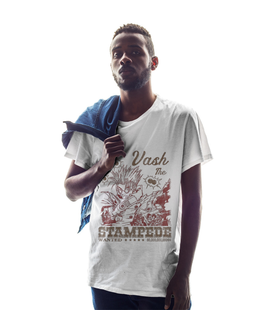 Vash The Stampede Wanted Bounty Hunter Anime T-Shirt