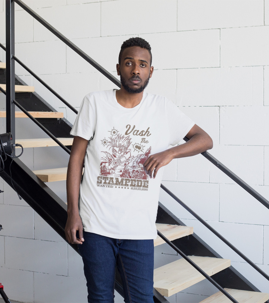 Vash The Stampede Wanted Bounty Hunter Anime T-Shirt
