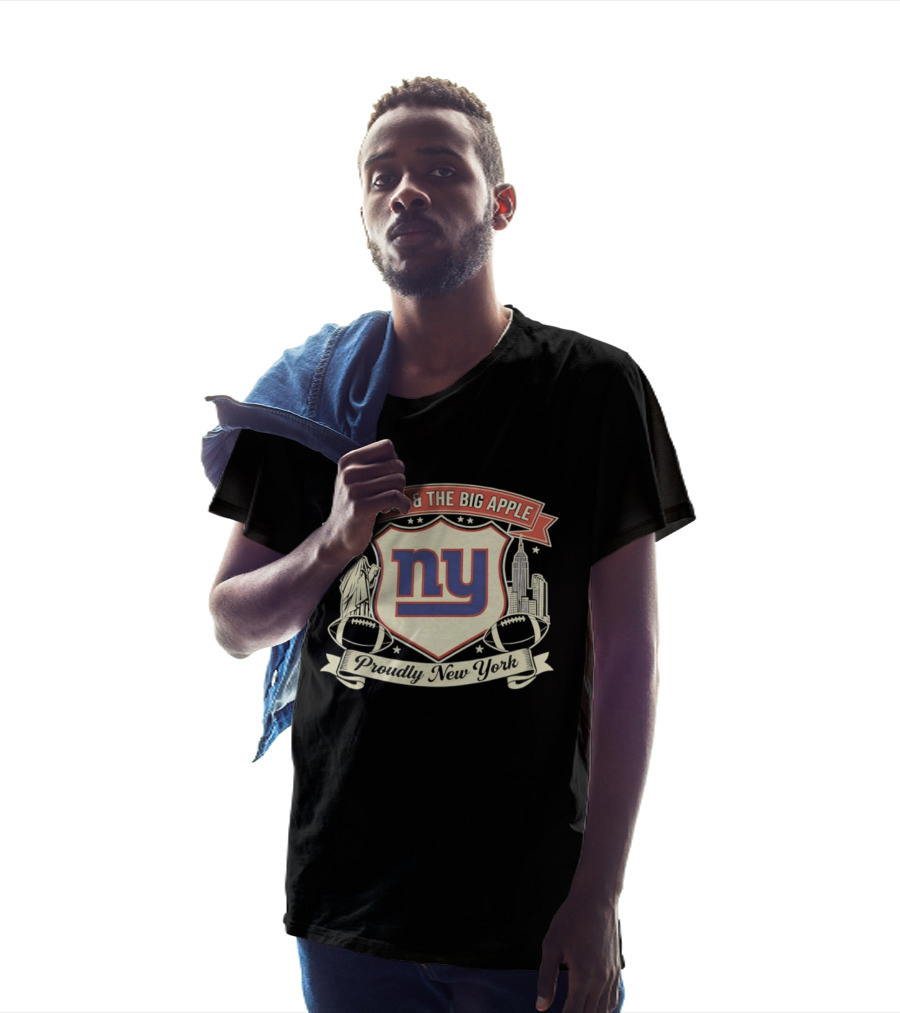 Big Blue And The Big Apple New York Giants Proudly NY T-Shirt