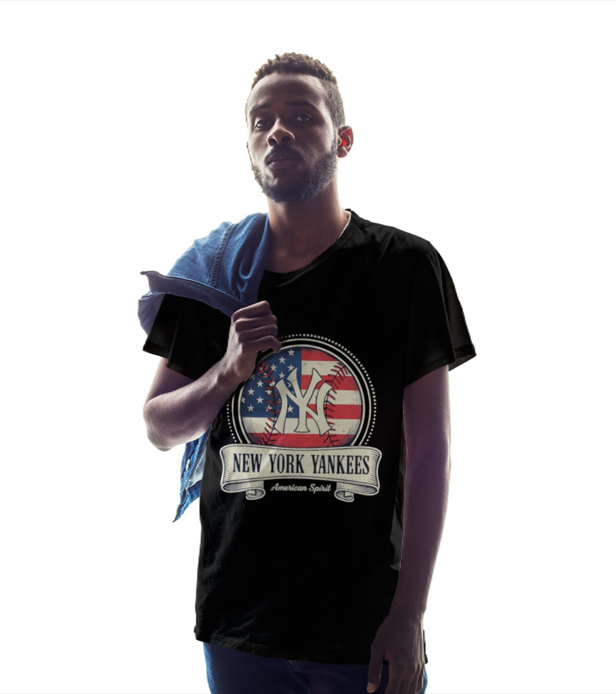 New York Yankees American Flag Baseball Emblem MLB T-Shirt