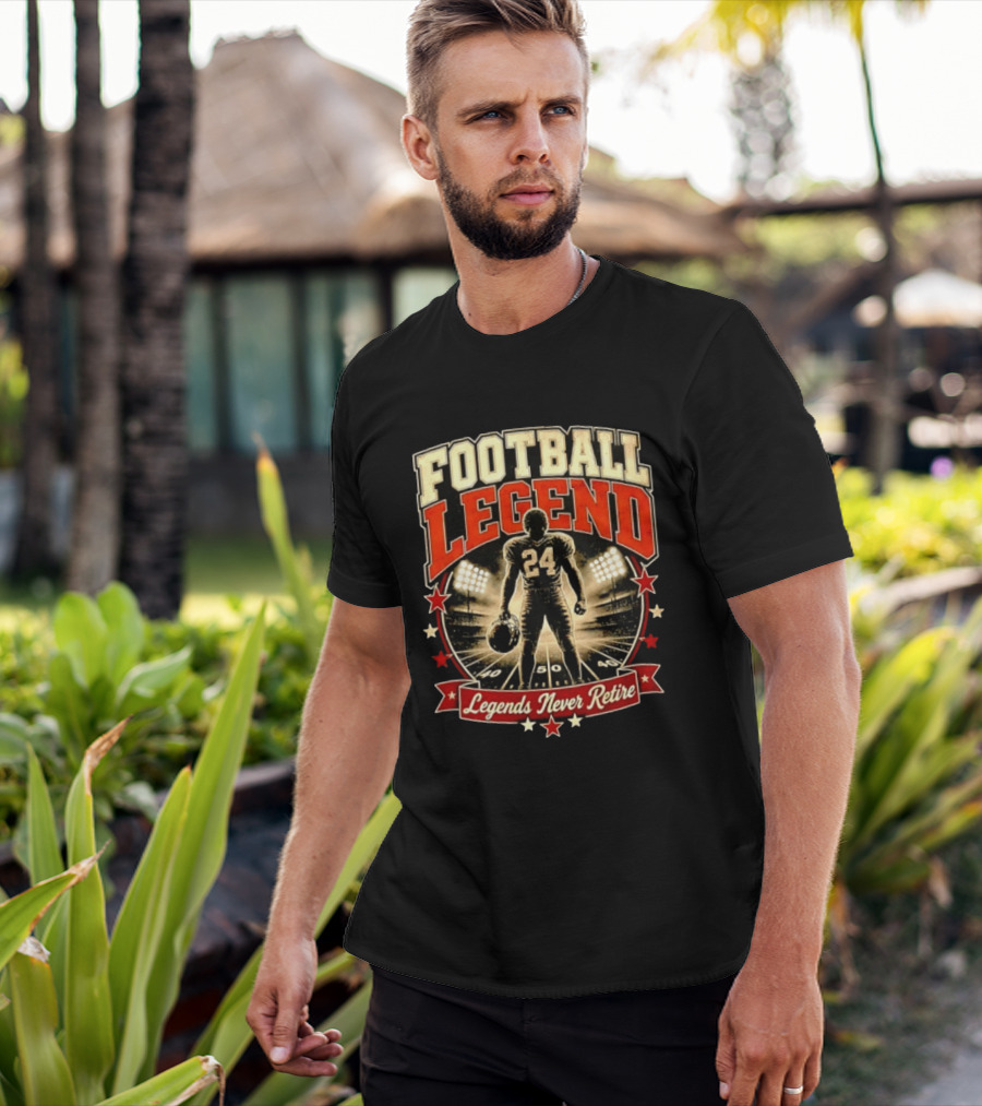 Football Legend 24 Legends Never Retire Stadium Stars T-Shirt