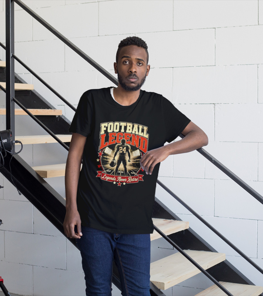 Football Legend 24 Legends Never Retire Stadium Stars T-Shirt