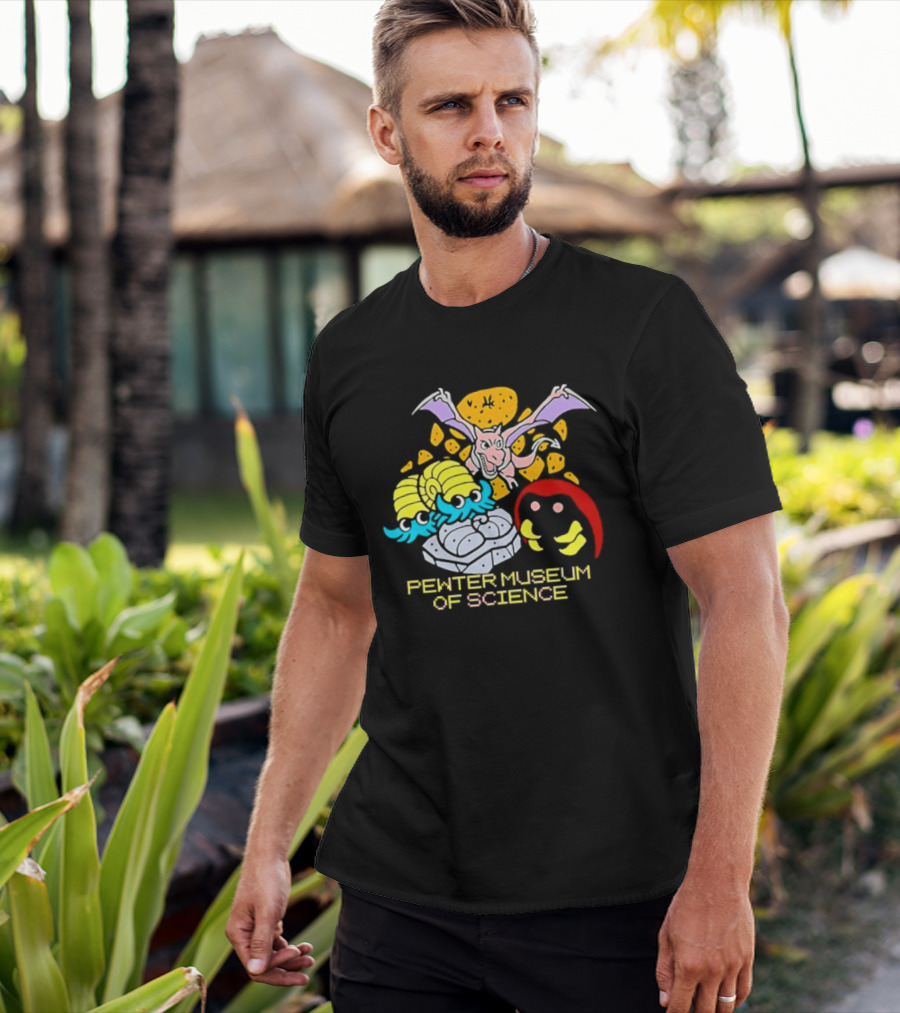 Pewter Museum Of Science Kabuto Omanyte Aerodactyl Fossils T-Shirt