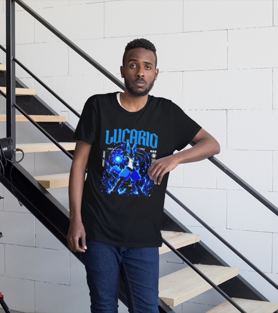 Lucario Fighting Awakened Combat Pokemon Aura Sphere Power T-Shirt
