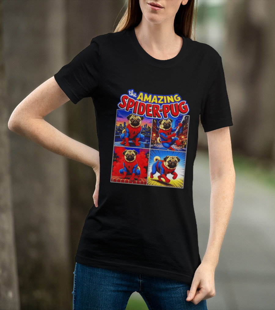The Amazing Spider Pug Marvel Spider Man Parody Comic T-Shirt