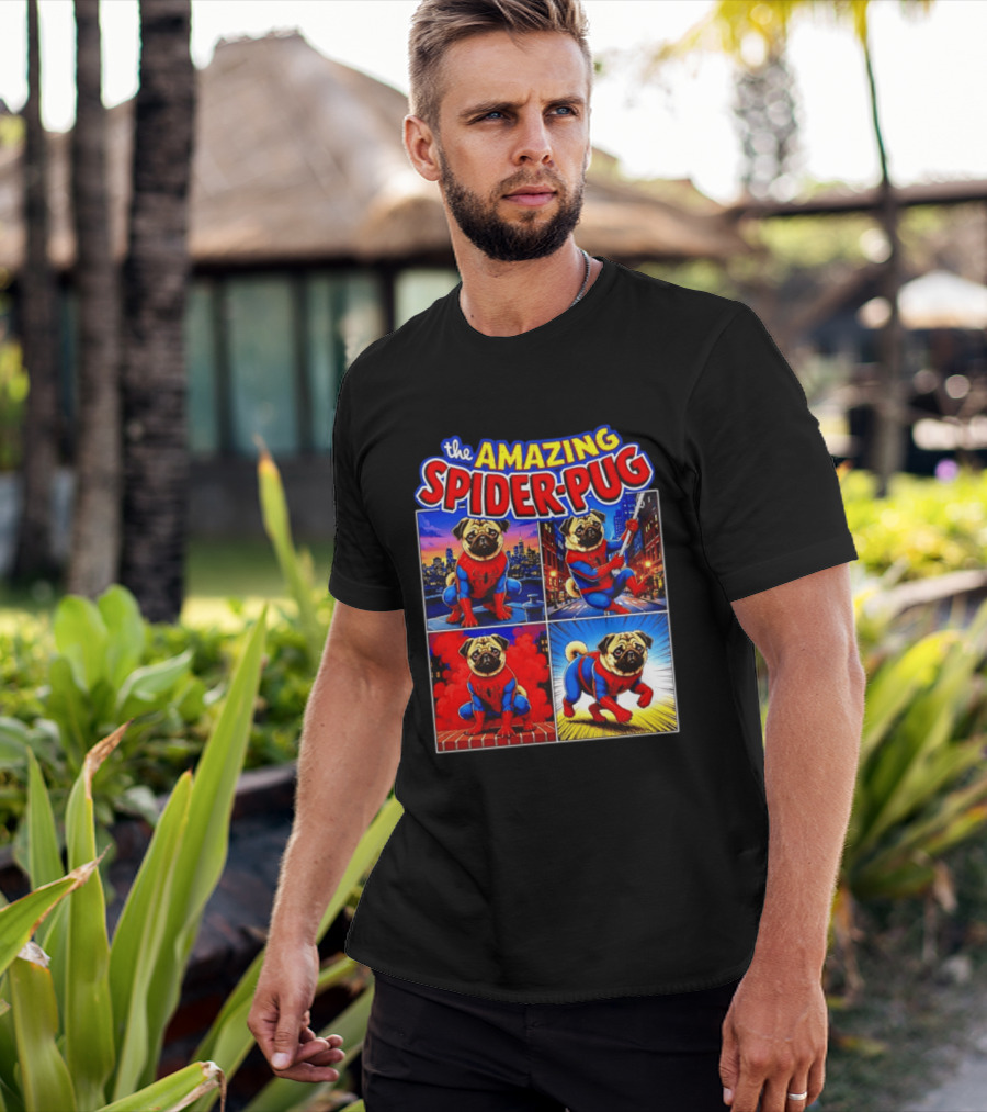 The Amazing Spider Pug Marvel Spider Man Parody Comic T-Shirt