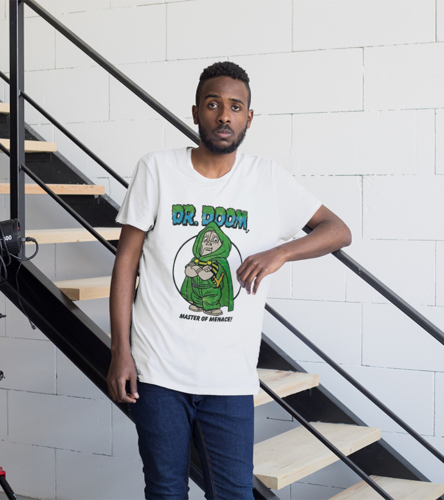 Dr Doom Master Of Menace Green Cloak Comic Style Villain T-Shirt