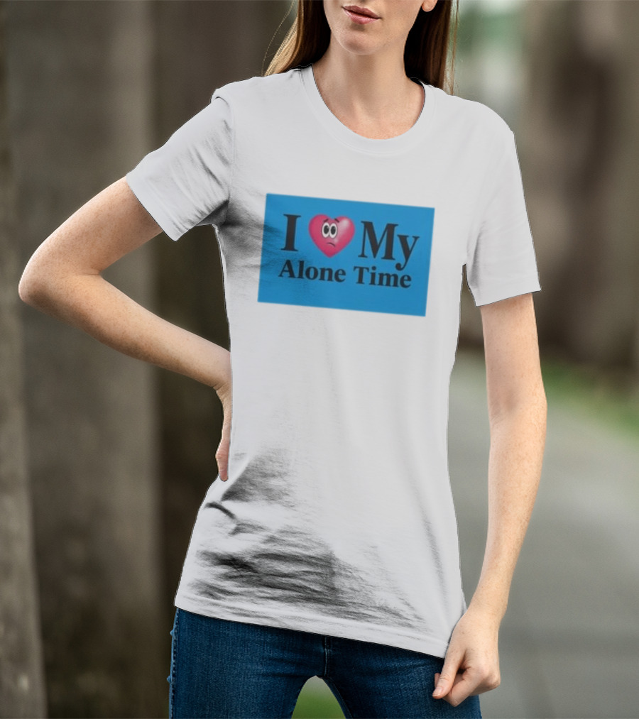 I Heart My Alone Time With Pink Heart Eyes T-Shirt