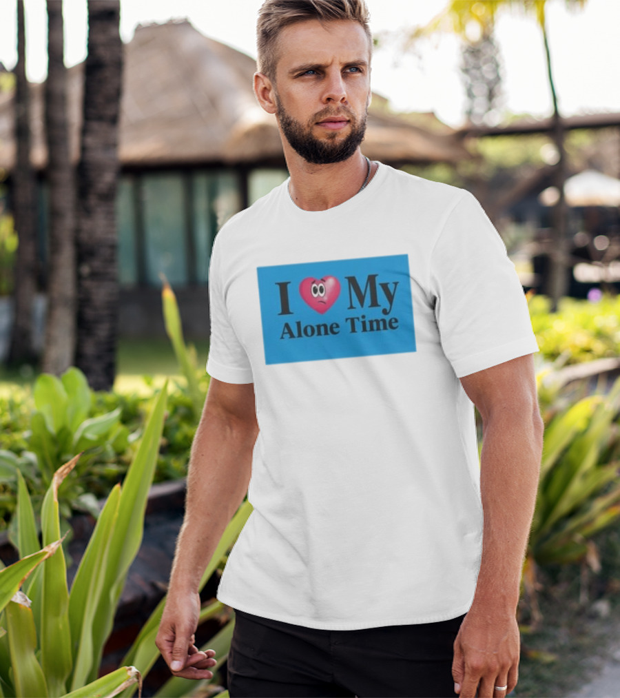 I Heart My Alone Time With Pink Heart Eyes T-Shirt