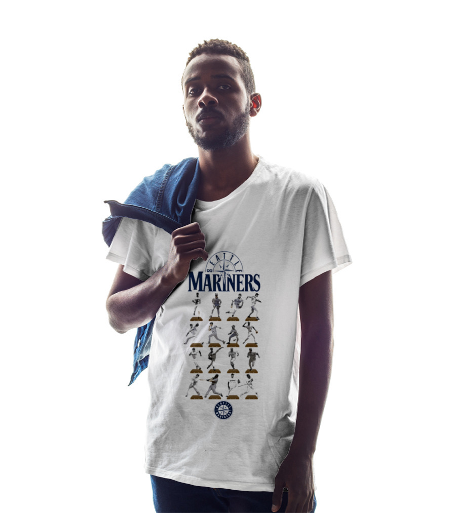 Seattle Mariners Legends Hall Of Fame Player Silhouettes And Washington State Ferries Wheel T-Shirt