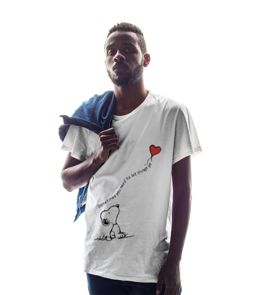 Snoopy Sometimes You Need To Let Things Go Heart Balloon Peanuts T-Shirt