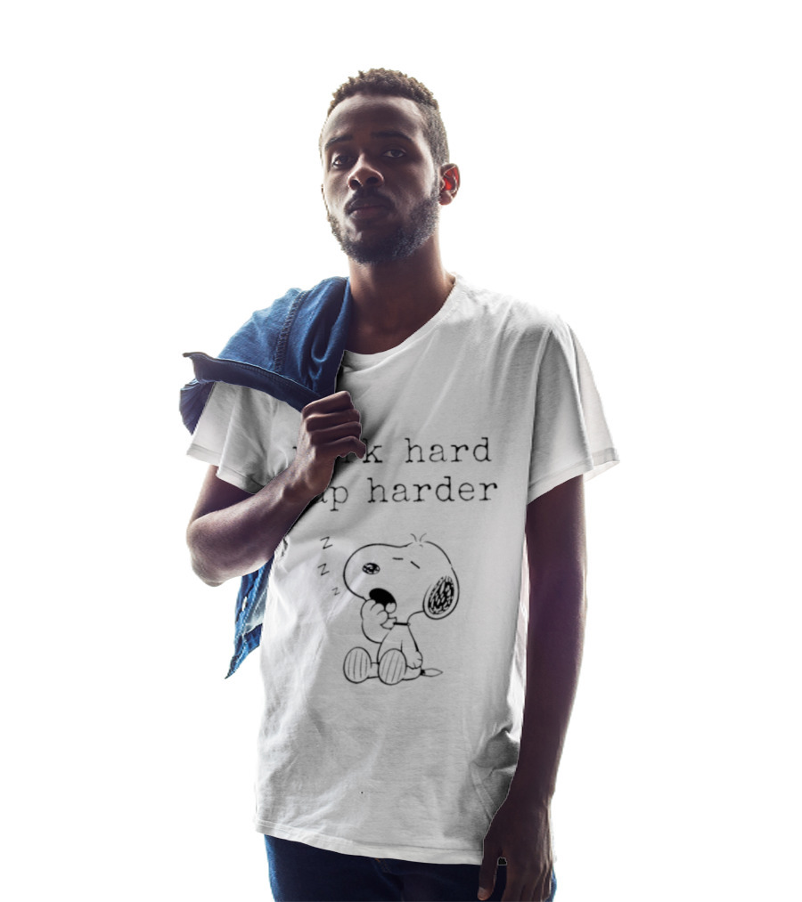 Snoopy Work Hard Nap Harder Peanuts Charlie Brown Zzz T-Shirt