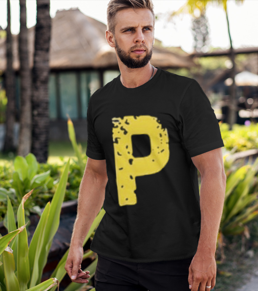 2026 Pirates IUP Night Yellow Pirate Letter P T-Shirt