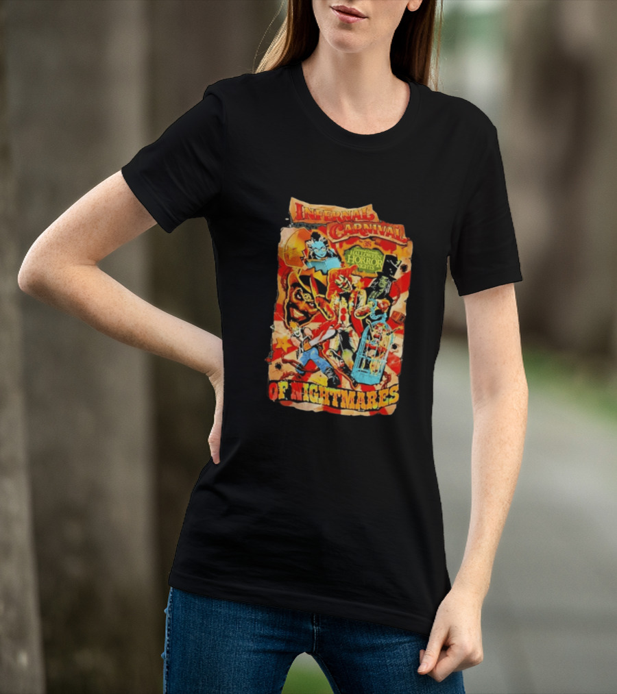 Infernal Carnival Of Nightmares Universal Orlando Halloween Horror Nights 35 Spooky Clown And Ghostly Characters T-Shirt