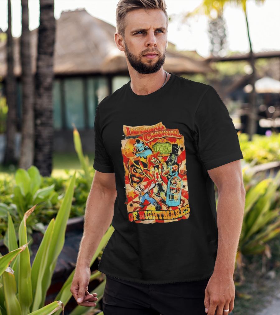 Infernal Carnival Of Nightmares Universal Orlando Halloween Horror Nights 35 Spooky Clown And Ghostly Characters T-Shirt