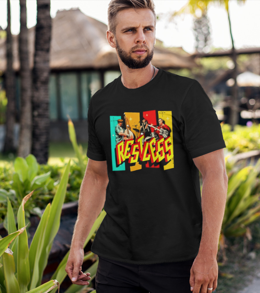 Restless Band Rockabilly Psychobilly Music Members Colorful Performance T-Shirt