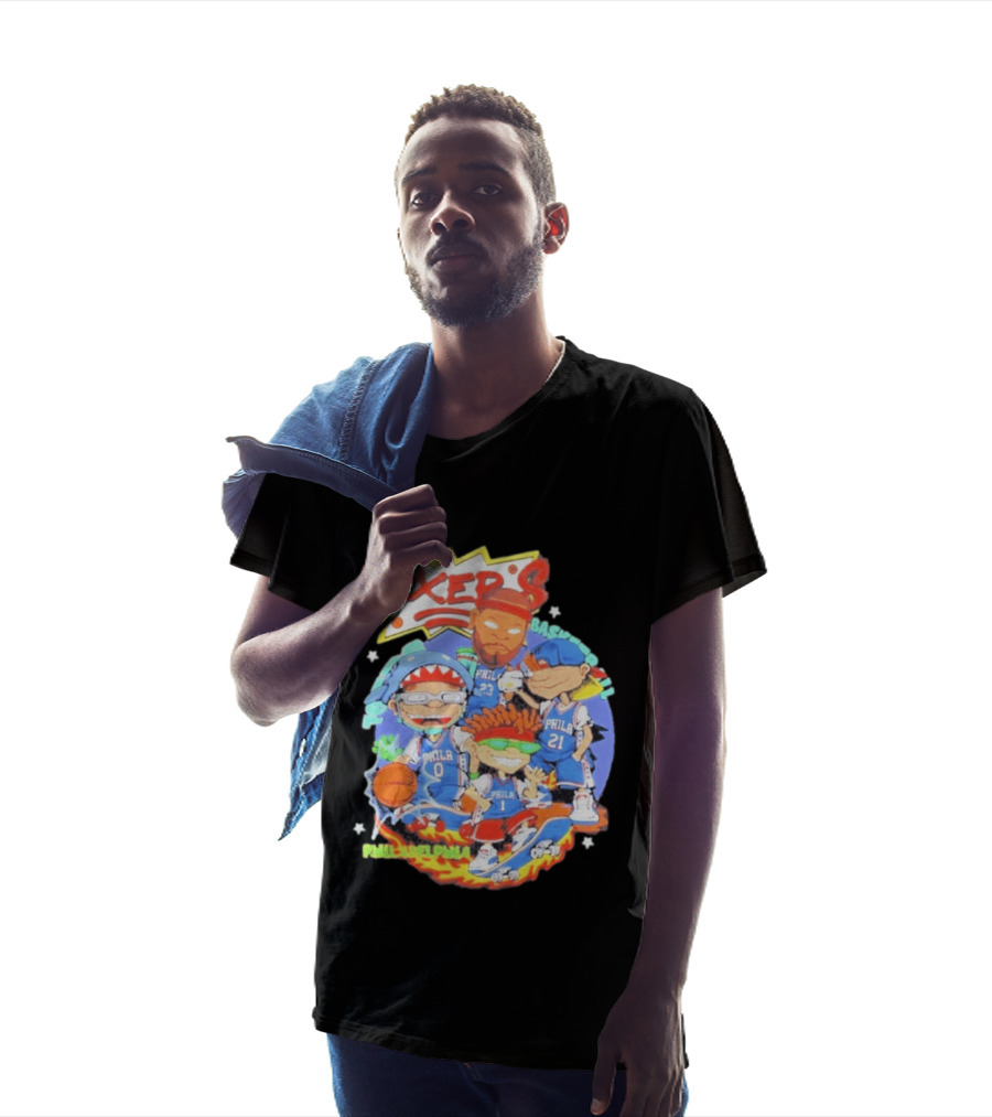 Philadelphia Sixers Basketball Rugrats Characters T-Shirt