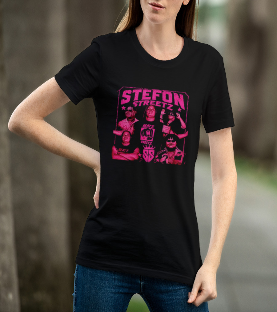 Stefon Streetz Pink Stars And Faces T-Shirt