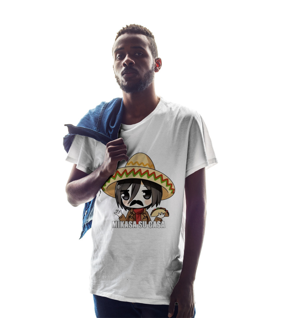 Mikasa Su Casa Funny Anime Taco Sombrero Mikasa Ackerman T-Shirt