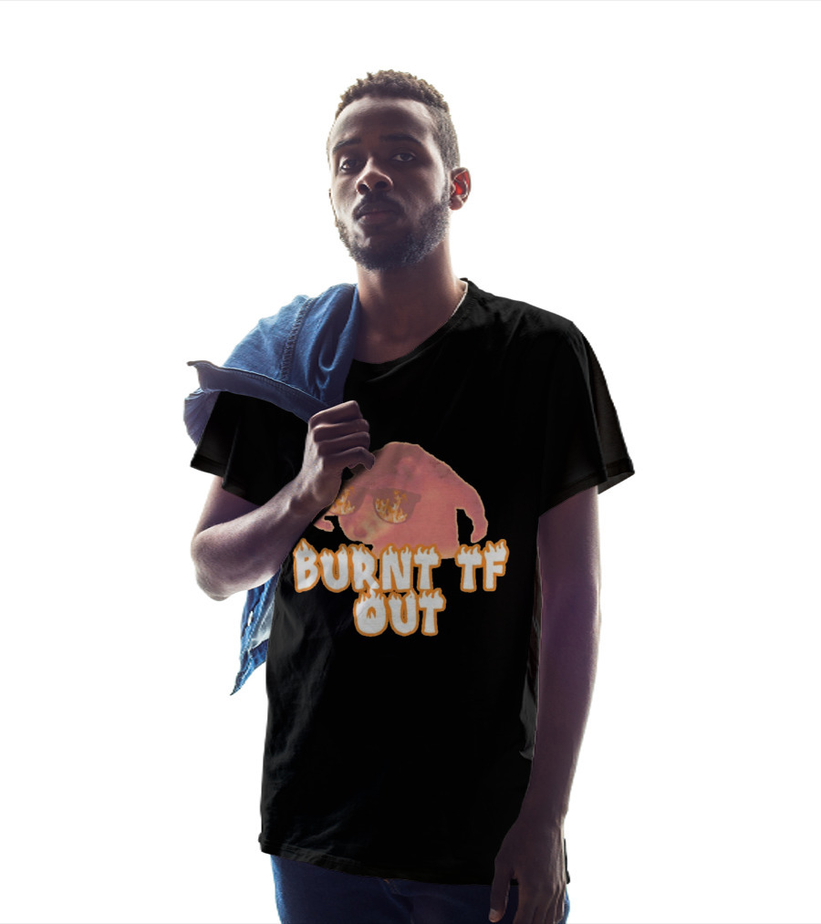 Burnt TF Out Flaming Sunglasses Meme Cat T-Shirt
