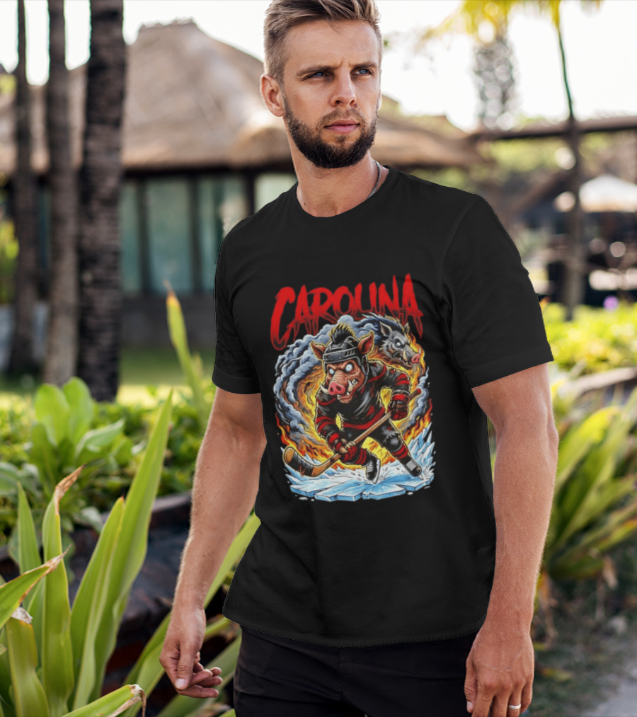Carolina Hurricanes Stormy Hockey Player Ice Action T-Shirt