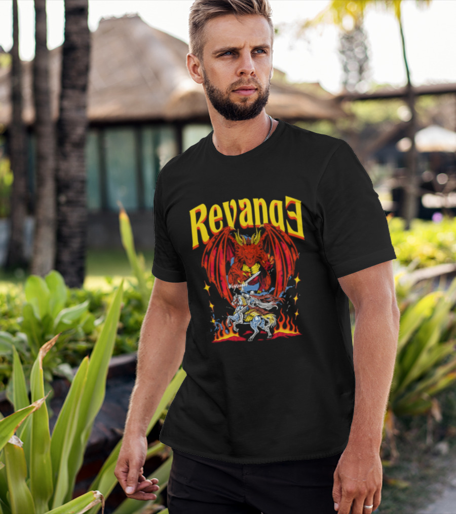 Revenge Dragon Knight Sword Fire Fantasy T-Shirt