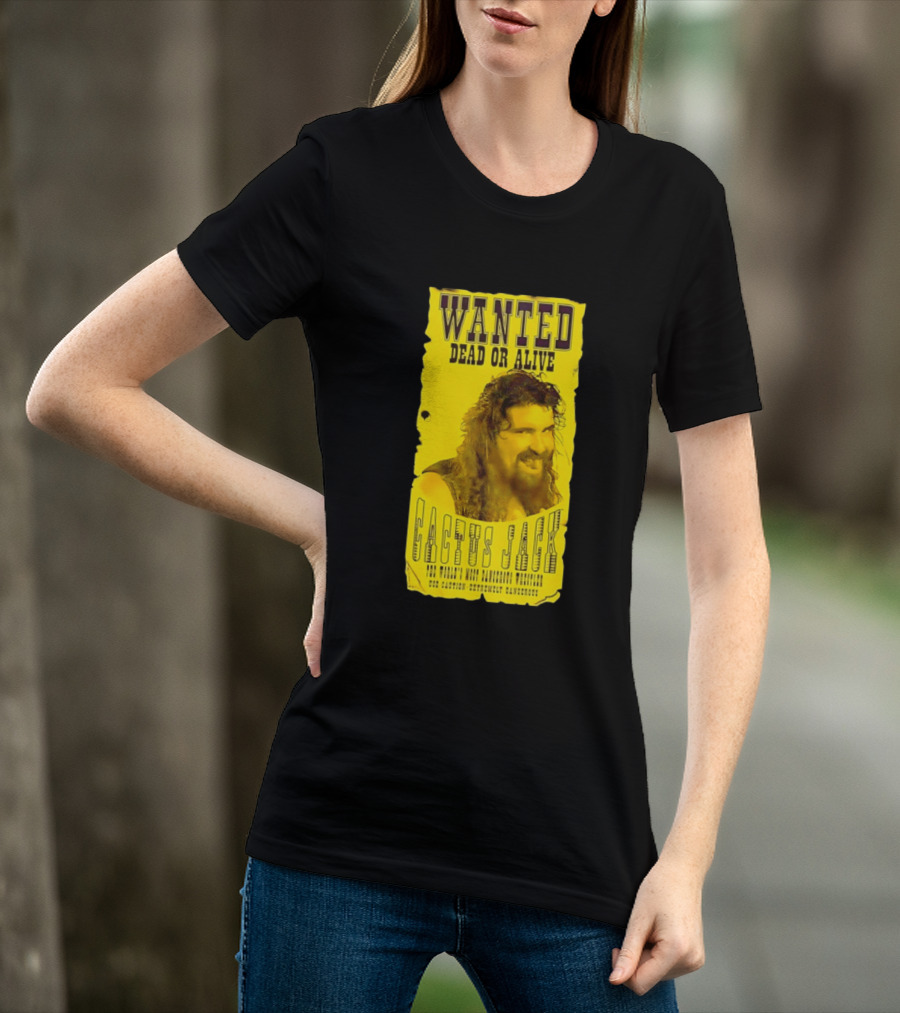 Jamie Hayter Iconic Cactus Jack Wanted Dead Or Alive Yellow T-Shirt