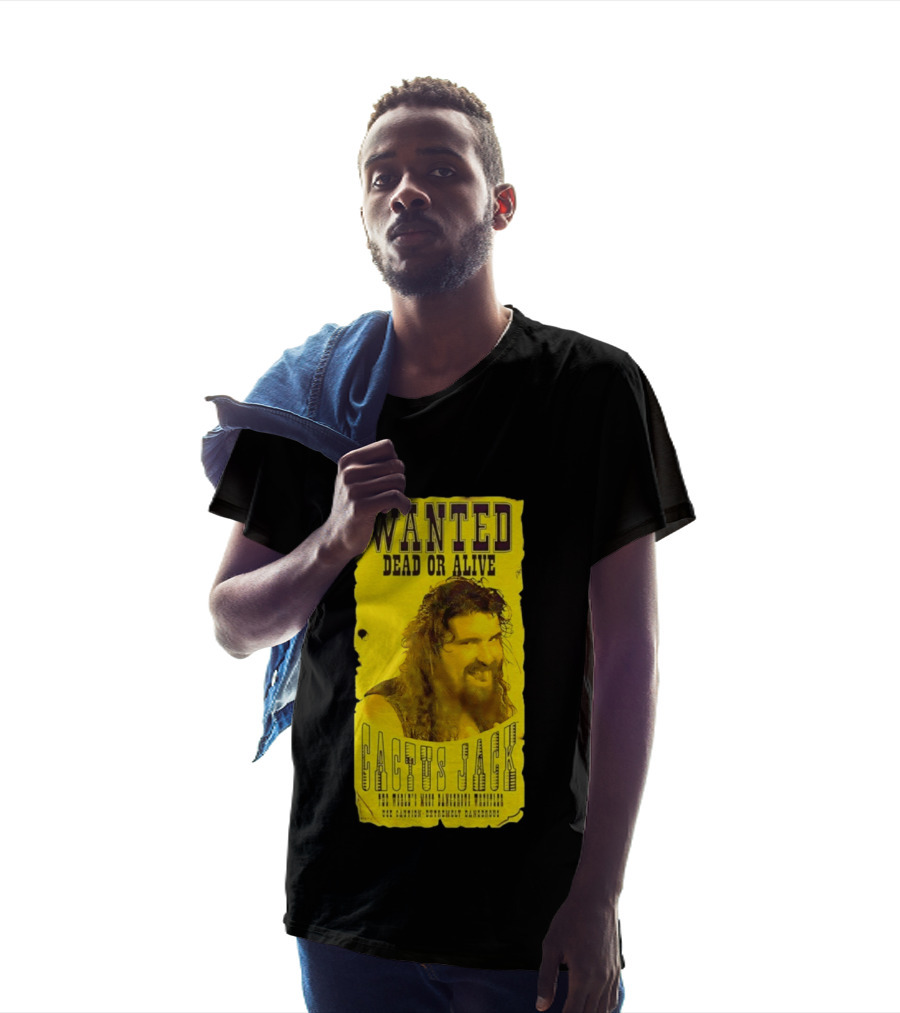 Jamie Hayter Iconic Cactus Jack Wanted Dead Or Alive Yellow T-Shirt