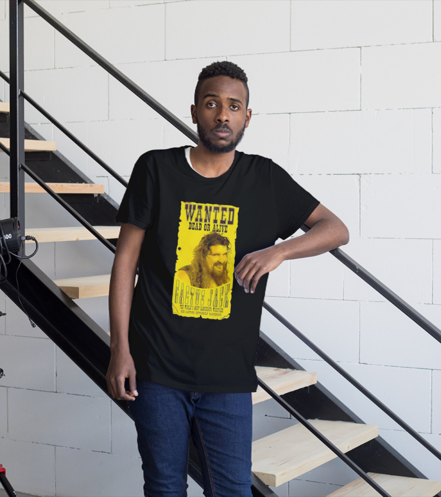 Jamie Hayter Iconic Cactus Jack Wanted Dead Or Alive Yellow T-Shirt